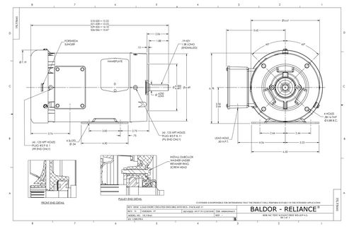 ABB Baldor CSWDM3558X | 2HP, 1750RPM, 3PH, 60HZ, 56C, 3528M, TEFC, F1, N