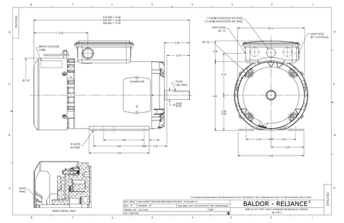 ABB Baldor EBM3546T-S | 1HP, 1760RPM, 3PH, 60HZ, 143TY, 3520M, TEFC, F3