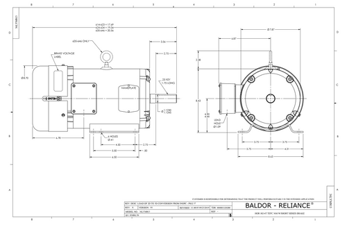 ABB Baldor EBM3615T-S | 5HP, 1750RPM, 3PH, 60HZ, 184T, 3642M, TEFC, F1