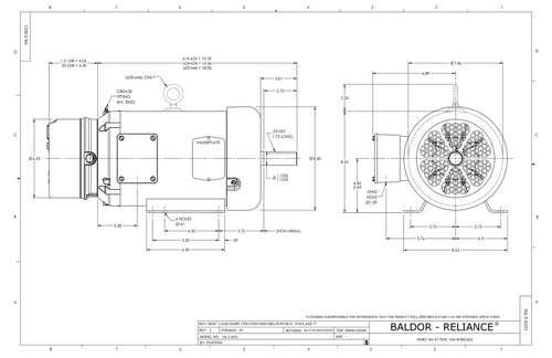 ABB Baldor EBM3615TY | 5HP, 1750RPM, 3PH, 60HZ, 184T, 3642M, TEFC, F1