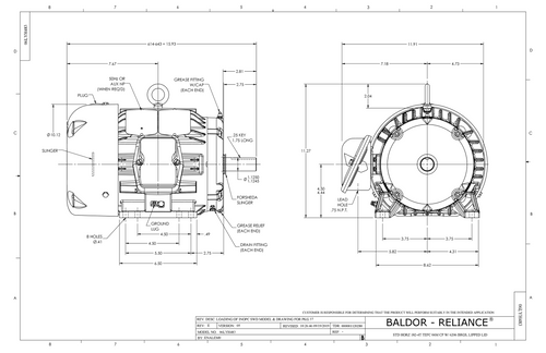 ABB Baldor ECP3661T-4 | 3HP, 1755RPM, 3PH, 60HZ, 182T, 0632M, TEFC, F1