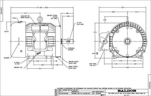 ABB Baldor ECP3770T | 7.5HP, 1770RPM, 3PH, 60HZ, 213T, 0738M, TEFC, F