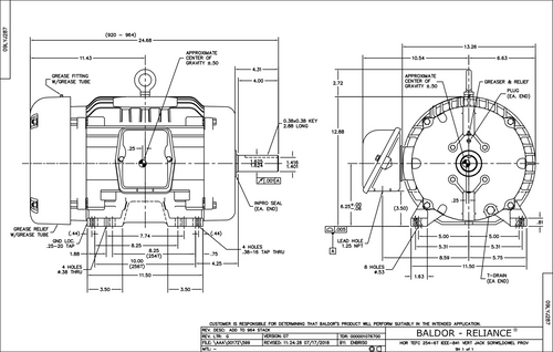 ABB Baldor ECP82333T-4 | 15HP, 1760RPM, 3PH, 60HZ, 254T, TEFC, F1