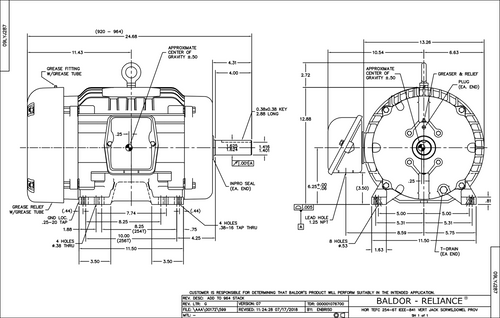 ABB Baldor ECP82334T-4 | 20HP, 1760RPM, 3PH, 60HZ, 256T, TEFC, F1