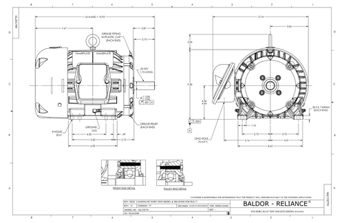 ABB Baldor ECP83660T-4 | 3HP, 3450RPM, 3PH, 60HZ, 182T, 0632M, TEFC, F1