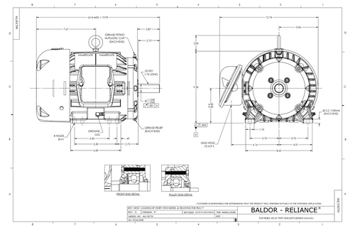 ABB Baldor ECP83663T-4 | 5HP, 3440RPM, 3PH, 60HZ, 184T, 0643M, TEFC, F1