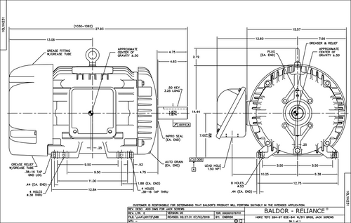 ABB Baldor ECP84102T-4 | 20HP, 1175RPM, 3PH, 60HZ, 286T, TEFC, F1