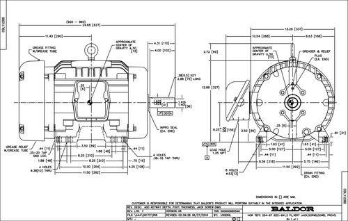 ABB Baldor ECP84106T-4 | 20HP, 3510RPM, 3PH, 60HZ, 256T, TEFC, F1