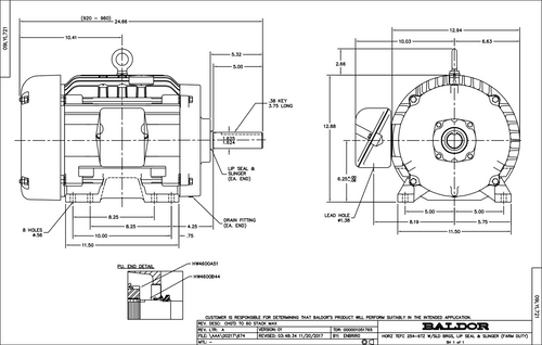 ABB Baldor EGDM2333T | 15HP, 1765RPM, 3PH, 60HZ, 254TZ, 0944M, TEFC, F