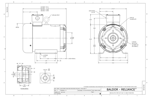 ABB Baldor EHPM3615T | 5HP, 1750RPM, 3PH, 60HZ, 184TYZ, 3642M, TEFC, F