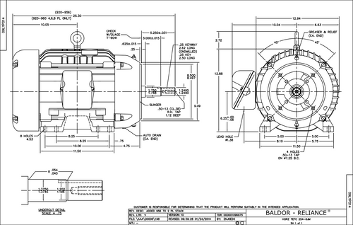 ABB Baldor EJMM2333T-5 | 15HP, 1765RPM, 3PH, 60HZ, 254JM, 0944M, TEFC, F