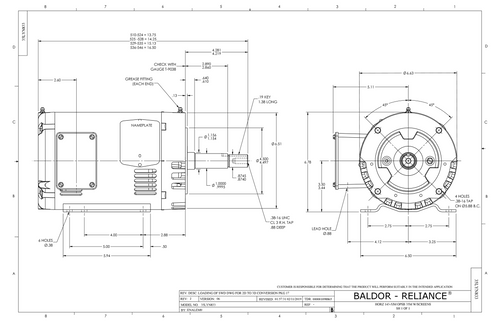 ABB Baldor EJMM3120T | 1.5HP, 3490RPM, 3PH, 60HZ, 143JM, 3518M, OPSB