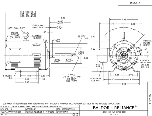 ABB Baldor EJPM3219T | 7.5HP/3500RPM/3PH/OPSB/NEMA 184JP