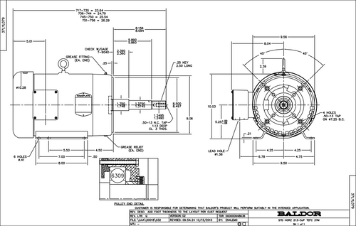 ABB Baldor EJPM3713T | 15HP, 3500RPM, 3PH, 60HZ, 215JP, 3752M, TEFC, F