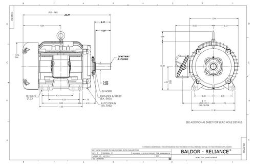 ABB Baldor EM2280T | 5HP, 875RPM, 3PH, 60HZ, 254T, 0940M, TEFC, F1, N