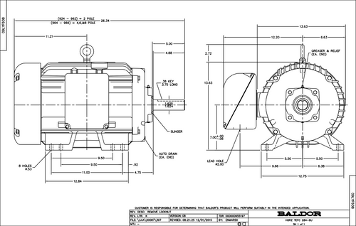 ABB Baldor EM2334 | 20HP, 1770RPM, 3PH, 60HZ, 286U, 0960M, TEFC, F1