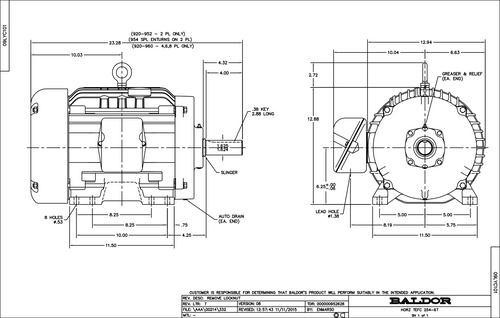 ABB Baldor EM2401T | 7.5HP, 880RPM, 3PH, 60HZ, 256T, 0960M, TEFC, F1