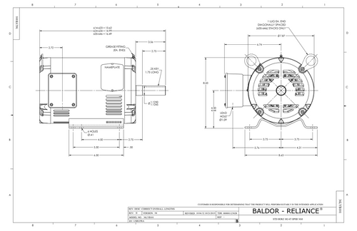 ABB Baldor EM3212T-8 | 5HP, 3450RPM, 3PH, 60HZ, 182T, 3622M, OPSB, F1