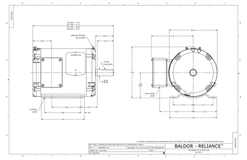 ABB Baldor ENM3546T | 1HP, 1745RPM, 3PH, 60HZ, 143T, 3524M, TENV, F1