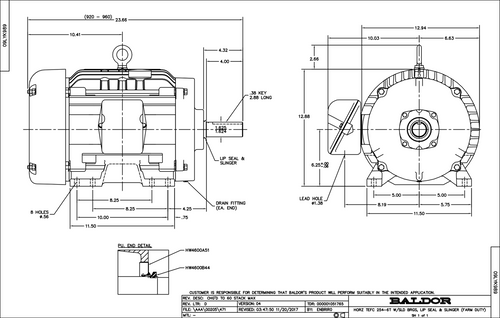 ABB Baldor FDEM2333T | 15HP, 1765RPM, 3PH, 60HZ, 254T, 0944M, TEFC, F1