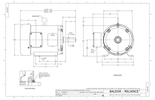 ABB Baldor FDEM3611T | 3HP, 1760RPM, 3PH, 60HZ, 182T, 3632M, TEFC, F1