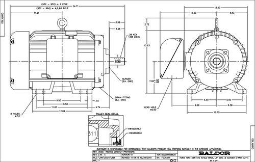 ABB Baldor FDEM4108T | 30HP, 3520RPM, 3PH, 60HZ, 286TS, 0950M, TEFC, F