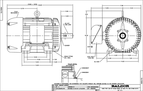 ABB Baldor FDEM4110T | 40HP, 1775RPM, 3PH, 60HZ, 324T, 1254M, TEFC, F1