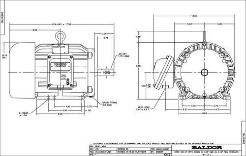 ABB Baldor IDXM7544T-C | 5HP, 1750RPM, 3PH, 60HZ, 184T, 0642M, XPFC, F1