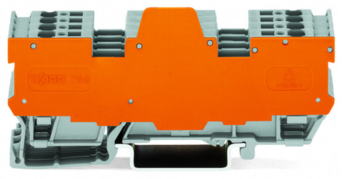 Wago 769-193/769-319 | X-COM1-conductor/1-conductor terminal block for pluggable modules, 6-pole, with 2-conductor terminal blocks, with 2 jumper positions, with orange separator plate, for DIN-rail 35 x 15 and 35 x 7.5, 4 mm (5 PK)