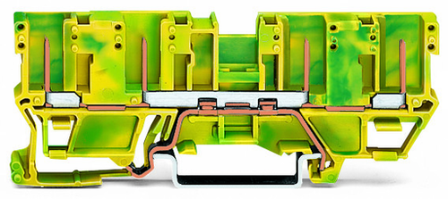 Wago 769-207 | X-COM4-pin ground carrier terminal block, for DIN-rail 35 x 15 and 35 x 7.5, 4 mm (50 PK)