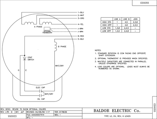 ABB Baldor VEL11303 | .5HP, 3450RPM, 1PH, 60HZ, 56C, 3413LC, OPEN, F1