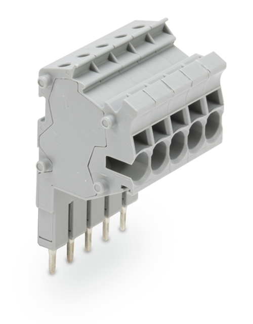 Wago 2002-555 | TOPJOBS connector strip, for 2002 series, for jumper contact slot, 5-pole, gray