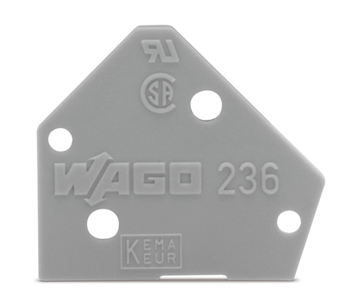 Wago  (100 PK) 236-100 | End plate, 1 mm thick, snap-fit type
