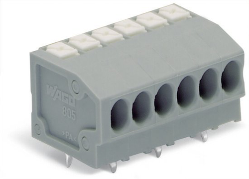 Wago  (65 PK) 805-305 | PCB terminal block, push-button, 1.5 mm, Pin spacing 3.5 mm, 5-pole, Push-in CAGE