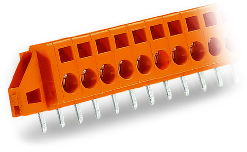 Wago  (50 PK) 231-636/017-000 | Through-panel PCB terminal strip, angled solder pin 1x1.2 mm, 6-pole, wit