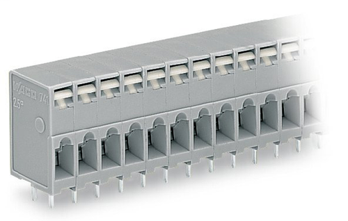 Wago  (100 PK) 741-102 | Through-panel PCB terminal strip, 2 solder pins/pole, 2-pole, with integrated pu