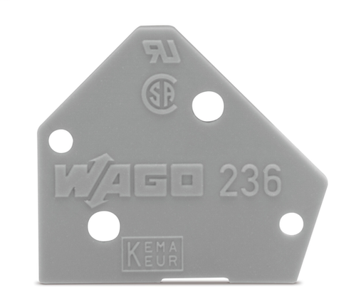 Wago  (100 PK) 236-400 | End plate, 1 mm thick, snap-fit type