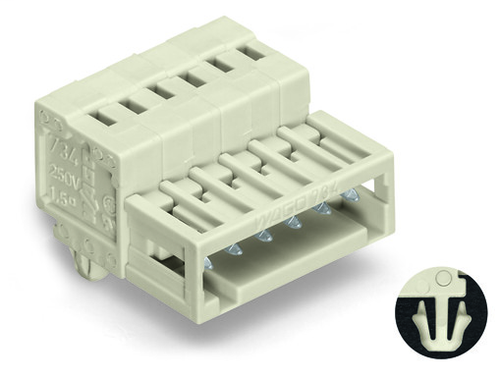 Wago  (100 PK) 734-306/018-000 | 1-conductor male connector, 100% protected against mismating, Snap-in mo