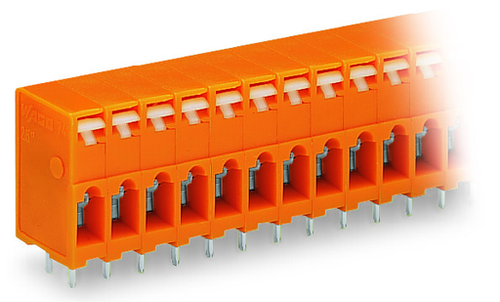 Wago  (15 PK) 741-212 | PCB terminal strip, 2 solder pins/pole, 12-pole, with integrated push-buttons, pi
