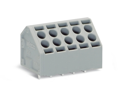 Wago  (28 PK) 816-112 | 2-conductor PCB terminal block, 1.5 mm, Pin spacing 5 mm, 12-pole, Push-in CAGE C