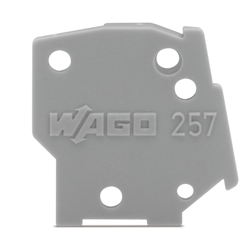 Wago  (100 PK) 257-500 | End plate, snap-fit type, 1 mm thick