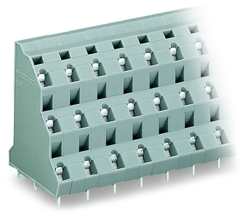 Wago  (64 PK) 737-702 | Triple-deck PCB terminal block, 2.5 mm, Pin spacing 10 mm, 3 x 2-pole, CAGE CLAMP