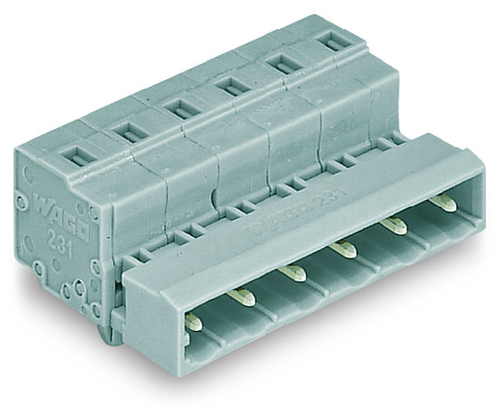 Wago  (25 PK) 731-612/018-000 | 1-conductor male connector, Snap-in mounting feet, 2.5 mm, Pin spacing 7.