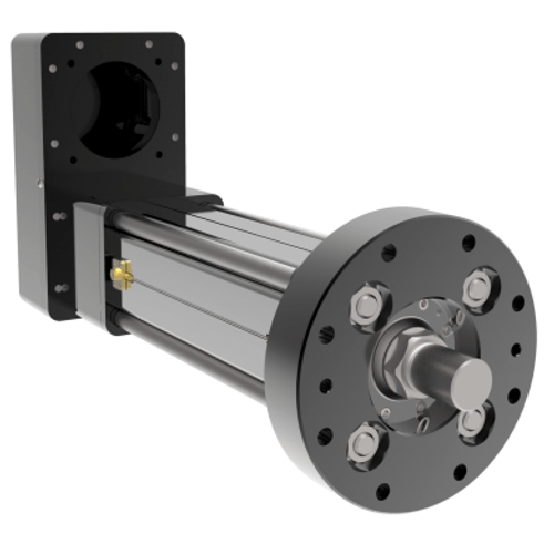 Exlar FTP215-0600-12-2-B-N10-G8A-1NN actuator with 8.5 In. (215 mm) frame, 23.6 In. (600 mm) Stroke, 0.50 In. (12 mm) Screw Lead