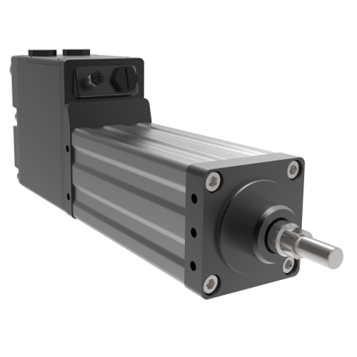 Exlar TTX080-0150-05-D-B-B actuator with 3.1 In. (80 mm) frame, 6 In. (150 mm) Stroke, 12.70 In. (0.5 mm) lead, 24 Vdc brake, Female, Metric rod