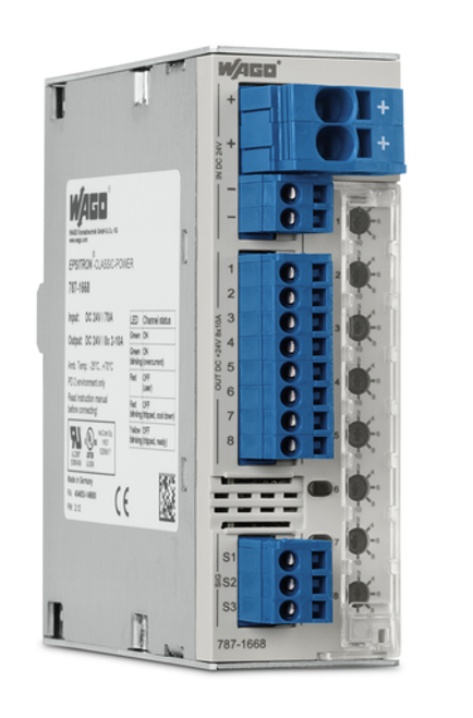 Wago 787-1668 | Electronic circuit breaker, 8-channel, 24 VDC, 2-10 A