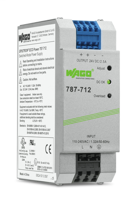 Wago 787-712 | EPSITRON ECO power supply, single-phase, output voltage 24 VDC, 2.5 A