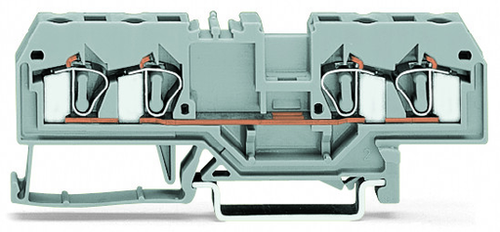 Wago 281-664 | 4-conductor through terminal block, 4 mm, center marking, for DIN-rail 35 x 15 and 35 x 7.5, CAGE CLAMP (50 PK)