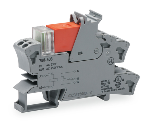 Wago 788-506 | Relay module, Nominal input voltage: 24 VAC, 1 changeover contact, Limiting continuous cur