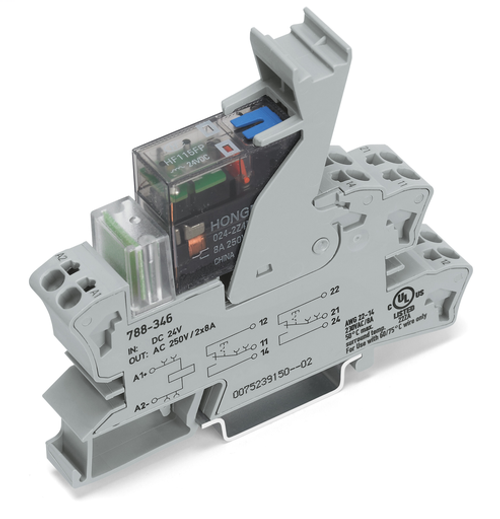 Wago 788-347 | Relay module, Nominal input voltage: 48 VDC, 2 changeover contacts, Limiting continuous cu